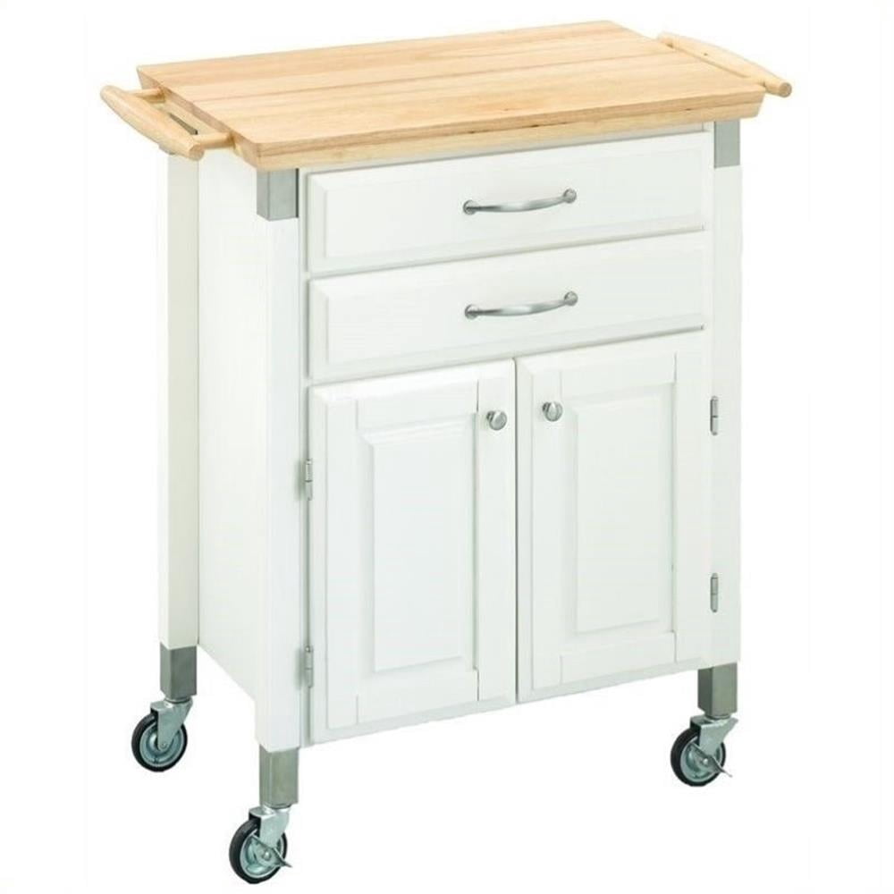 Homestyles Dolly Madison Chariot de Cuisine Roulant en Bois, Blanc Cassé