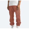 thumbnail image 2 of cllios Cargo Pantalon pour Homme Uni Décontracté à Multiples Poches Extérieur Coupe Droite Pantalon de Mise en Forme Pantalon Cargo Coupe Décontractée Pantalon de Randonnée Rouge Melon D\'eau TTG, 2 of 9