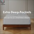 thumbnail image 3 of 21" Extra Deep Pockets Fitted Sheet Only - Queen Size, Light Blue Color 300-Thread-Count Egyptian Cotton 1-PC Bottom Fitted Sheet, 3 of 7