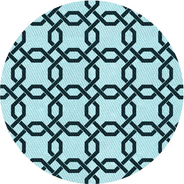 Ahgly Company Tapis Rond Lavable en Machine Intérieur Transitionnel Bleu Geai, 7 Pieds Rond