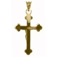 thumbnail image 3 of 14k Two-tone Gold Polished Crucifix Pendant and Cable Chain, 3 of 5