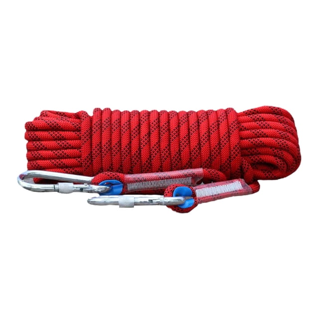 TFixol High-Strength 10mm Nylon Climbing Rope for Outdoor Adventures, Rescue, and High-Altitude Operations - Durable, Low Elasticity, 850kg Load Capacity (Red, 10m)