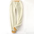 thumbnail image 3 of Ensemble de Survêtement en Molleton pour Femmes 2 Pcs, Tenue d'Hiver Chaude, Doublé Sherpa, Survêtement Uni à Col Ras du Cou, Chandails et Pantalons de Survêtement, 3 of 4