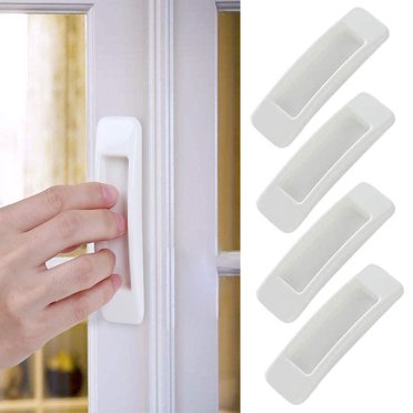 EGNMCR 4 Self-Stick Instant Cabinet Drawer Handle Helper Auxiliary Kitchen Cabinet Door Window Handle Sticker Convenient Opening Stick-On Handles the handle
