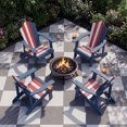 thumbnail image 3 of Costway Chaise Adirondack Surdimensionnée, Chaise Adirondack de Salon de Patio avec Porte-Gobelet Réglable Rouge+blanc+bleu, 3 of 10
