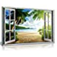 thumbnail image 3 of Beach Sunset View 3D Window Effect Canvas Wall Art Picture Print (24x16in), 3 of 5