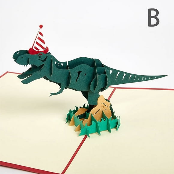 3D Dinosaur Happy Birthday Card Tyrannosaurus Card Kid Funny Greeting Cards