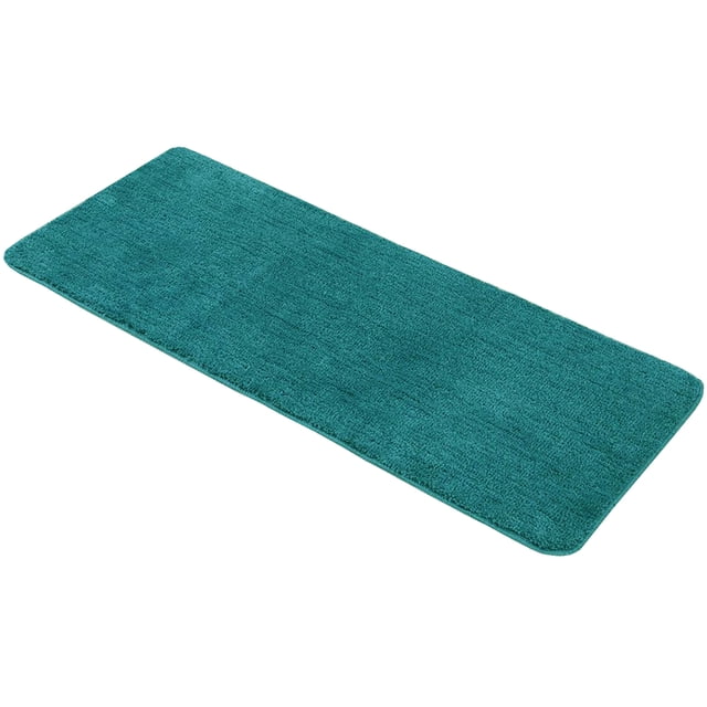 Peacock Blue Microfiber Polyester Double Sink Bath Mat Runner - 48"L x 20"W