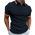 thumbnail image 2 of ylioge Mens Casual Golf Tees Shirts Pullover Short Sleeve Tshirts Shirt Button Collared Basic Solid Color Loose Comfort Relaxed Office Work Tops, 2 of 8