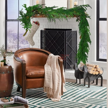 70in Pine Garland, Christmas Garland, Green Cedar Garland, Artificial Greenery Garland, Real Touch Pine Garland for Mantel, Dining Table, Staircase, Home Indoor Outdoor Christmas Decorations