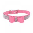 thumbnail image 1 of Pet Dog Leather Rhinestones Bow Knot Collar Crystals Bling Diamonds for Small Medium Large Dogs, 1 of 10