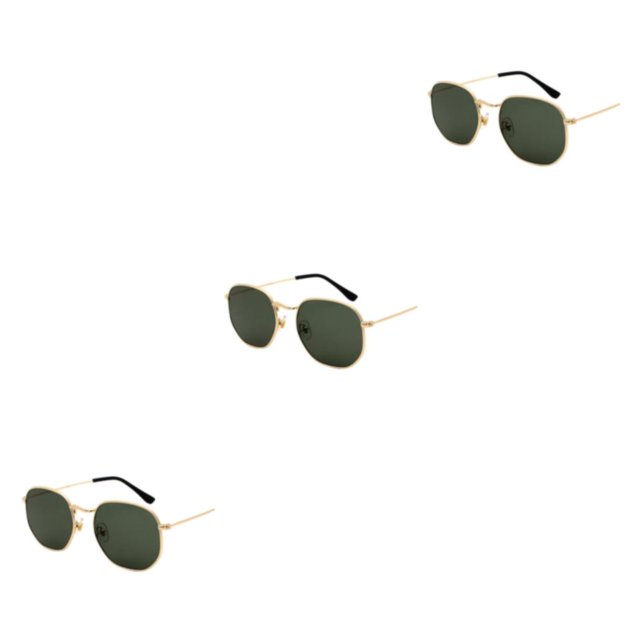 Redempat Fashionable Polarized Lens Small Frame Sun Glasses For Trendy Style gold blackish green 3Set