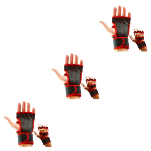 maskred 2pack/lot Stay Comfortable And Secure With Durable Weight Lifting Gloves Red S 3Set