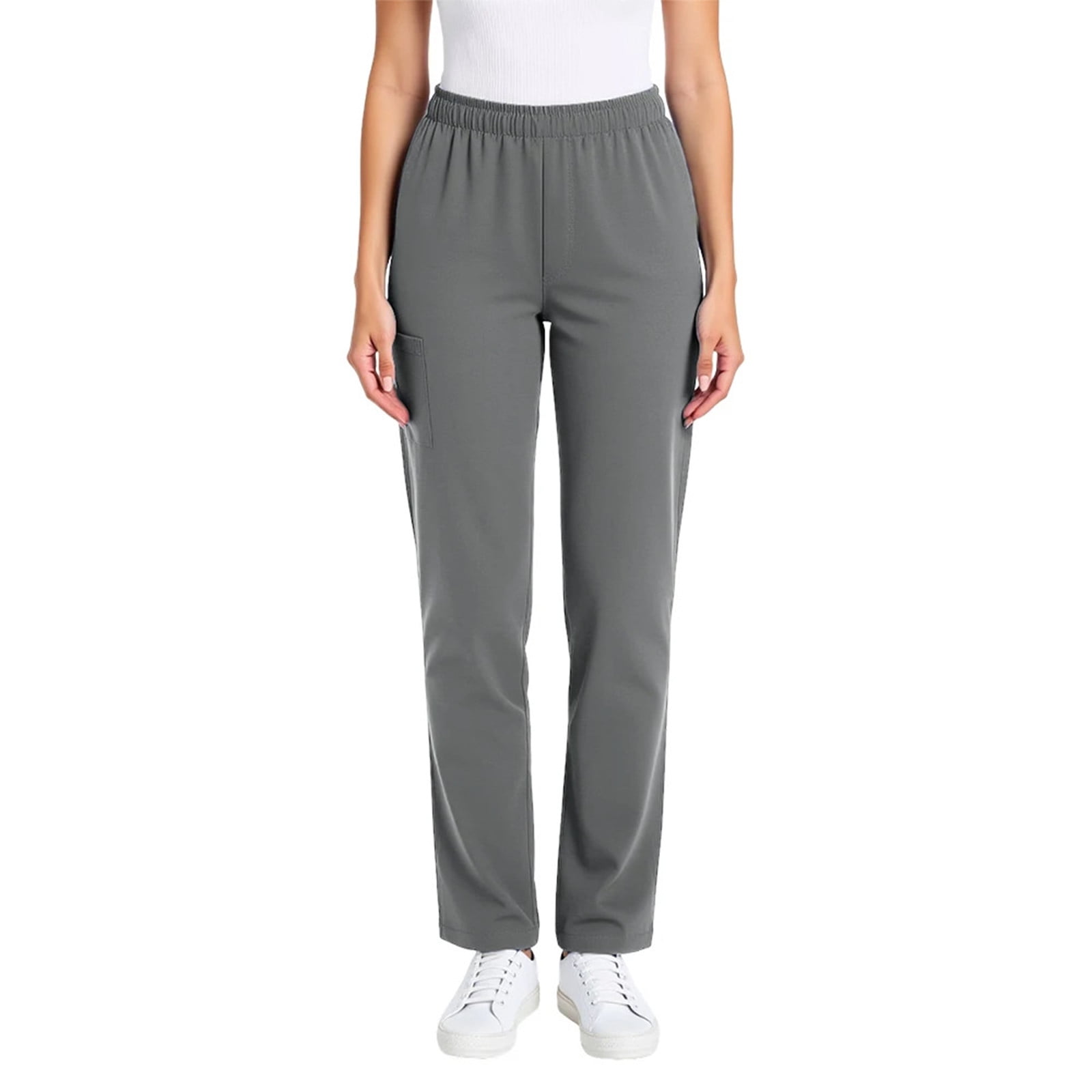 HongQid Sarraus pour Femmes Taille Mi-Haute Jambe Fuselée Pantalon Cargo Bas en Tissu Extensible Tailles Régulières/petites