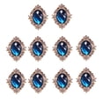 thumbnail image 2 of GUOOL 20x DIY Rhinestone Flatback Buttons Crafts Dress Clothing Button Embellishments Dark Green Dark Blue, 2 of 9
