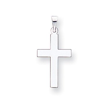 14K White Gold Polished Cross Pendant