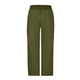 thumbnail image 3 of Children's Solid Color Stretch-Belt Work Pants with Pockets, Medium Size Casual Baggy Pants, Adult Version, 3 of 6
