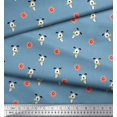 thumbnail image 2 of Soimoi Polyester Crepe Fabric Floral & Dog Cartoon Decor Fabric Printed Yard 42 Inch Wide, 2 of 3