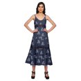 thumbnail image 1 of Moomaya Robe Longue Maxi Imprimée pour Femmes Sans Manches à Col en V Décontractée Évasée Kurta, 1 of 6