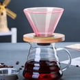 thumbnail image 4 of PRETXORVE Coffee Coffee Colored Glass Mug Portable Glass Hand Brewed Coffee Mug Drip Reusable Removable Wooden Base, 4 of 6