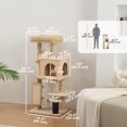 thumbnail image 3 of PawHut 41 Inch Cat Tree with Scratching Posts, Cat Bed, Condo, Beige, 3 of 10