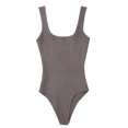 thumbnail image 3 of LOVZFMLL Débardeur Sans Manches à Col Bas Fileté pour Femmes Justaucorps Moulant Gris Foncé L, 3 of 4