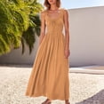 thumbnail image 2 of AherBiu Robes d'Été pour Femmes 2024 Tendance Robe Maxi Sans Manches Col en V Fluide Taille Élastique Vacances Longues Robes, 2 of 7