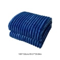 thumbnail image 3 of Blue 100Cm Year-Round Fleece Throw Blanket Lightweight Design Reversible Texture Microfiber #02CJf, 3 of 6