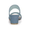 thumbnail image 4 of BLISSFUL STEP Women's Shoes Dual Straps Mid Block Heel Slide Sandals Haze Blue 7, 4 of 8