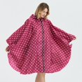 thumbnail image 4 of MIASHUI Poncho de Pluie Imperméable avec Capuchon et Fermeture Éclair Imperméable pour Adultes, Rouge, Taille Unique, 4 of 8