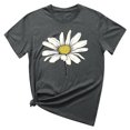 thumbnail image 5 of KIHOUT Nouveau Haut de Mode d'Été pour Femmes 2025, T-Shirt à Manches Courtes à Col Rond Décontracté à Imprimé Floral Gris Foncé L, 5 of 5
