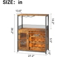thumbnail image 2 of Ourlova Industry Coffee Bar Cabinet with Wine Rack and Glass Holder Kitchen Sideboard Buffet Cabinet with Wine Rack Storage with Glass Holder and Mesh Door for Kitchen Living Room and Bar, 2 of 7
