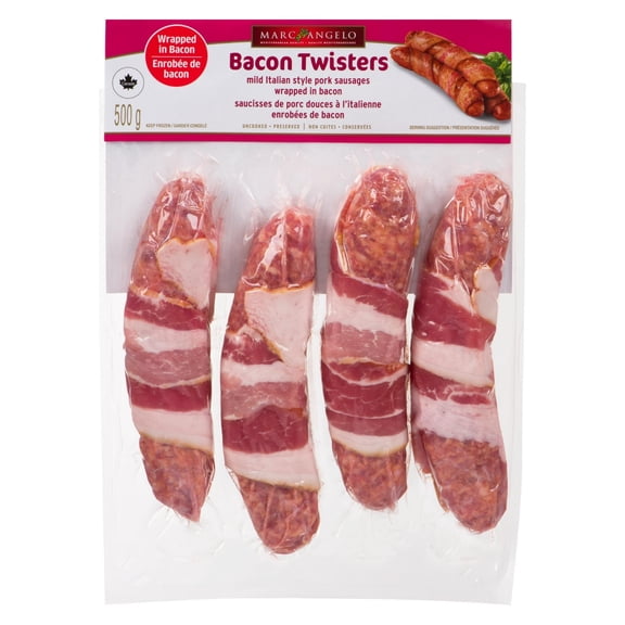 Marcangelo Bacon Twisters Mild Italian Style Pork Sausages, 500 g