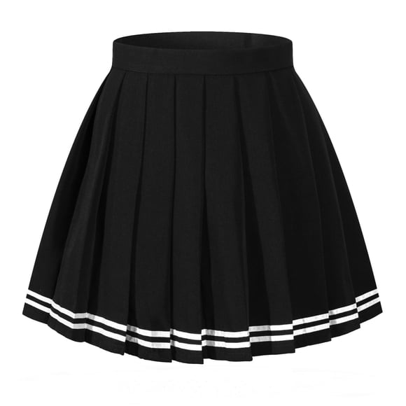Beautifulfashionlife Women`s England Mini Kilt Tartan School Flared Pleated Skirts (XL,Black)