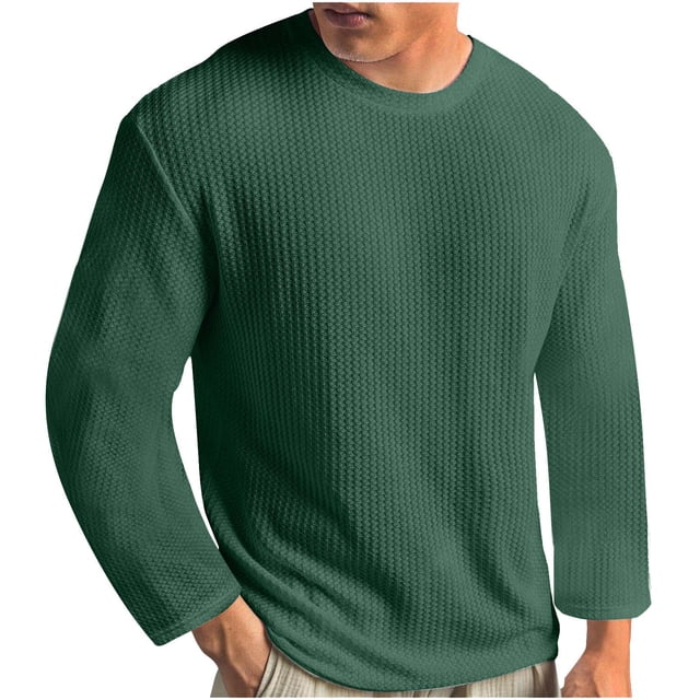RXIRUCGD T-shirt Tricoté d'Été pour Homme à Col Rond Uni à Manches Courtes, Vert Armée, Taille : M