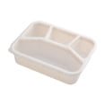 thumbnail image 2 of yulier Snack Containers, 4 Compartment Snack Box Bento Snack Containers, Divided Food Storage Containers, Wheat Straw Meal Prep Lunch Box with Lid for Travel Work Picnic, Beige, 2 of 6