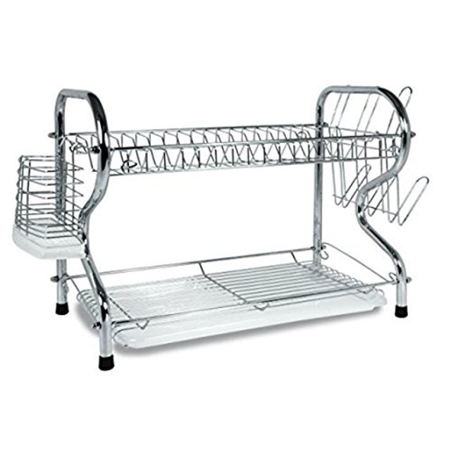 Better Chef DR-164, 16-Inch, Chrome Plated, R-Shaped, Rust-Resistant, 2-Tier Dishrack