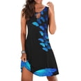thumbnail image 4 of EQWLJWE Robes d'Été pour Femmes Femmes Robe de Plage Décontractée Ample d'Été à Imprimé Floral Robe Débardeur Ajourée Robe de Plage Sans Manches Robes Robes pour Femmes Grande Taille, 4 of 6