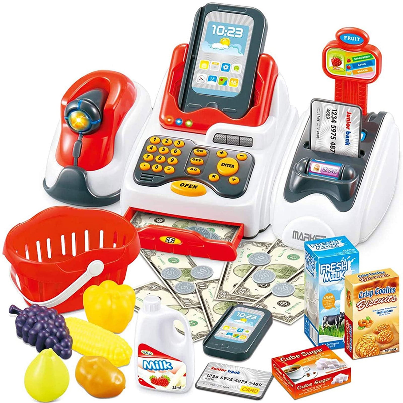 Caisse Enregistreuse Enfants, Cuisine Caisse enregistreuse Jouet avec Calculatrice, Scanner, Nourriture, Son, Cadeau de Carte de Crédit, pour Enfants à partir de 3 4 5Ans, Vert | Votre wishlist sur Caisse Enregistreuse Enfants, Cuisine Caisse enregistreuse Jouet avec Calculatrice, Scanner, Nourriture, Son, Cadeau de Carte de Crédit, pour Enfants à partir de 3 4 5Ans, Vert | Votre wishlist sur