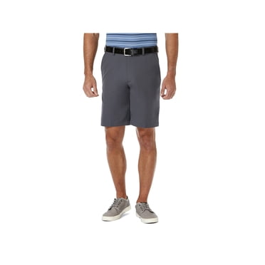 Haggar pour Hommes Cool 18 Pro Coupe Droite Extensible Uni devant Plat Court, Gris, 32
