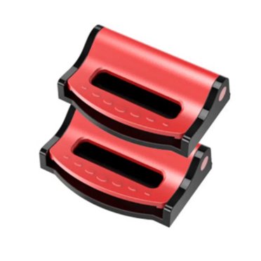 Jinswick Smart Adjuster Car Seatbelt, Abs Plastic Red, Adjuster Auto Seat Belt Locking Clip with Shoulder Neck Strap Positioner (2 Pack) 