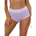 thumbnail image 1 of INSPIRE CHIC Women's Cotton Underwear High-Rise Lace Trim Tummy Control Full Coverage Brief M Purple, 1 of 4