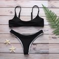 thumbnail image 5 of Gibobby Women's Ribbed Bikini Sets Scoop Neck Cheeky Swimsuit Textured Two Piece Bathing Suit(Black,L), 5 of 5