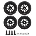 thumbnail image 2 of Replacement RC Tires, Black 4Pcs 1/16 Scale RC Car Tires Flexible Driving Strong Cushioning  For Remote Control Model, 2 of 8