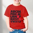 thumbnail image 2 of T-shirts Filles Été Imprimé Lettre Col Rond Manches Courtes T-Shirt Décontracté Hauts Filles Rouge 3-4 Ans, 2 of 4