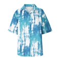 thumbnail image 4 of Womens Short Sleeve Blouses Womens Button Printed Short Sleeve Backswing Length V-Neck T- Blouses Women Short Sleeve Tops Women Short Sleeve Blouse Short Sleeve Tops for Women, 4 of 6