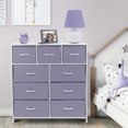 thumbnail image 2 of Table de Chevet Commode 9 Tiroirs Organisateur de Chevet Commode Mobilier pour Chambre et Bureau - Violet, 2 of 2