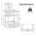 thumbnail image 3 of Costway 2 PCS Tall Bar Stool HDPE Patio Chair with Armrest Footrest Home Indoor Outdoor White, 3 of 8