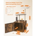 thumbnail image 4 of Feandrea Cat Tree with Litter Box Enclosure, 2-in-1 Modern Cat Tower for Indoor Cats, 52.8-Inch Cat Condo with Self Groomer, Scratching Posts, Washable Cushions, Rustic Brown, 4 of 6