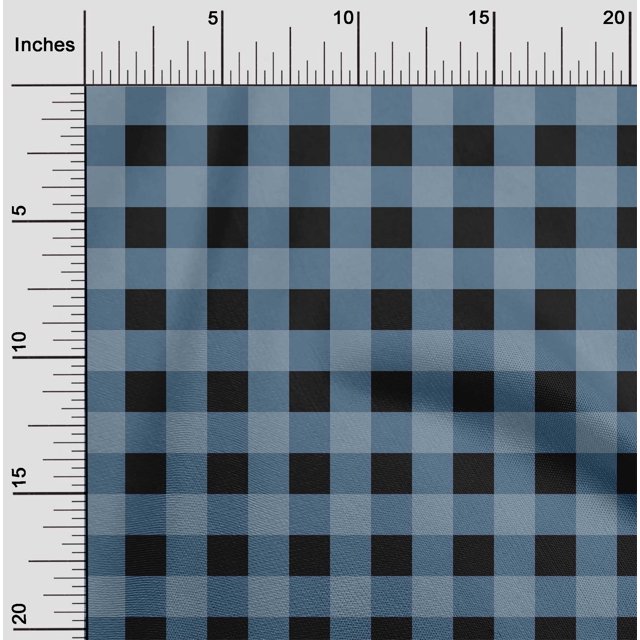 oneOone Cotton Poplin Fabric Gingham Check Printed Craft Fabric BTY 42 Inch Wide